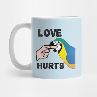 Love Hurts - Blue and Gold Macaw Parrot Mug